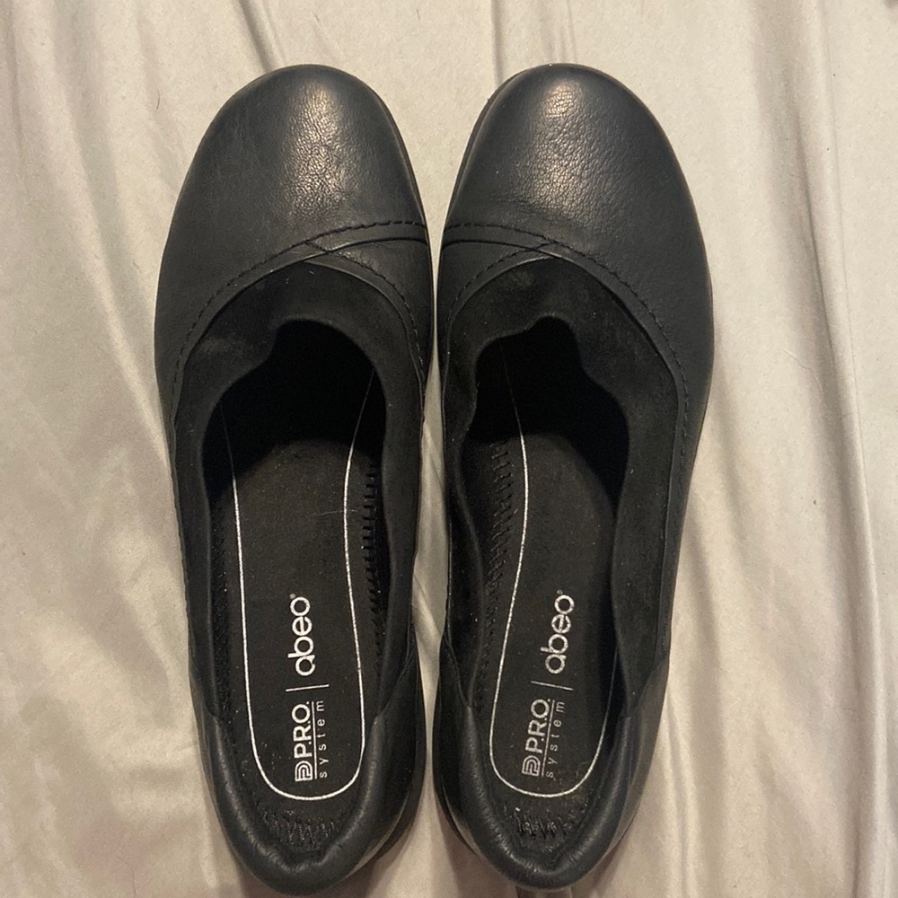 Abeo Pro System Etta Black Leather Slip On Shoes